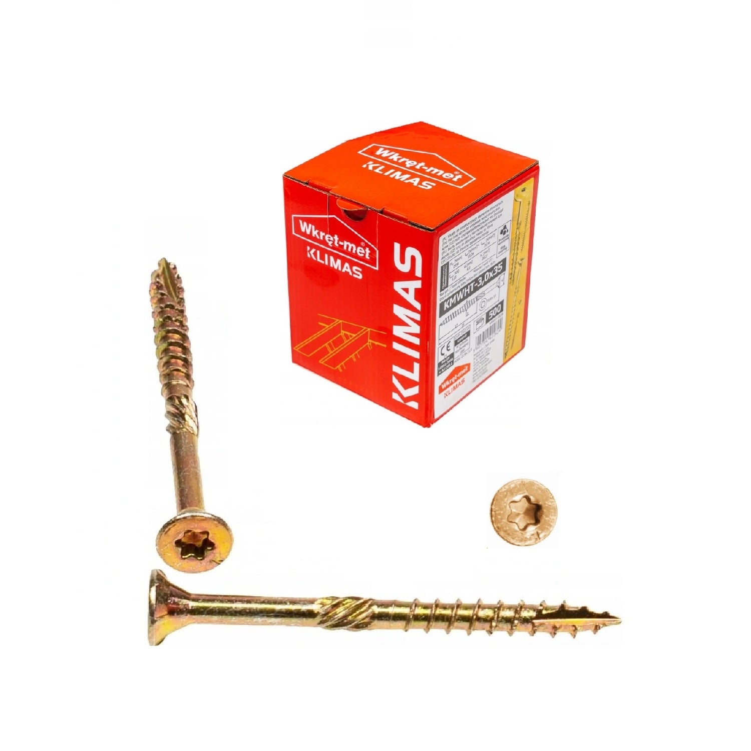 KLIMAS Wkret-met WKCS Ø3x35 mm TX-10 konštrukčná skrutka do dreva so zápustnou hlavou