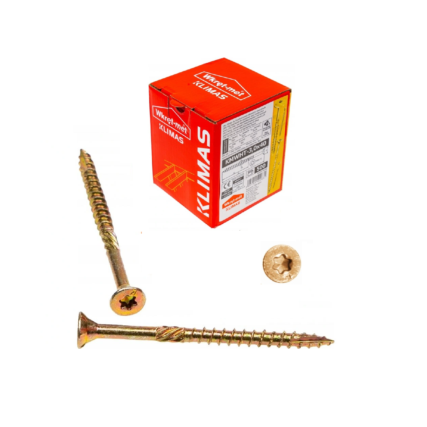 KLIMAS Wkret-met WKCS Ø3x40 mm TX-10 konštrukčná skrutka do dreva so zápustnou hlavou