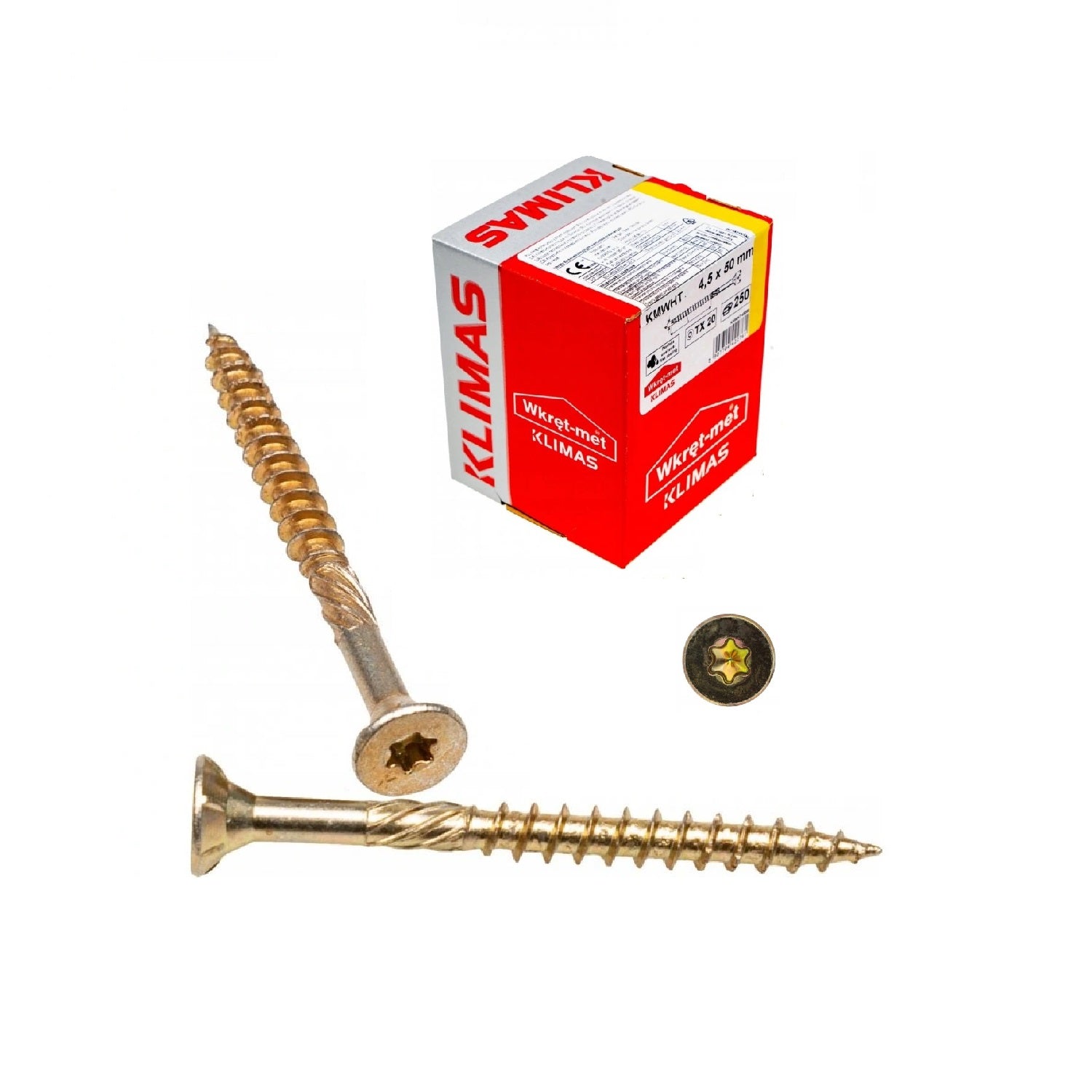 KLIMAS Wkret-met WKCS Ø4,5x50 mm TX-20 konštrukčná skrutka do dreva so zápustnou hlavou