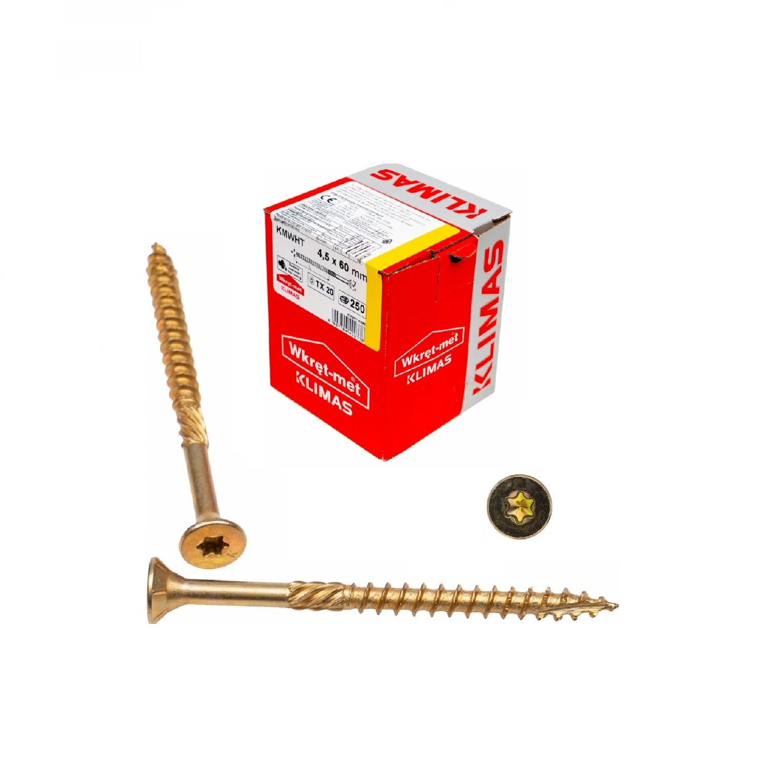KLIMAS Wkret-met WKCS Ø4,5x60 mm TX-20 konštrukčná skrutka do dreva so zápustnou hlavou