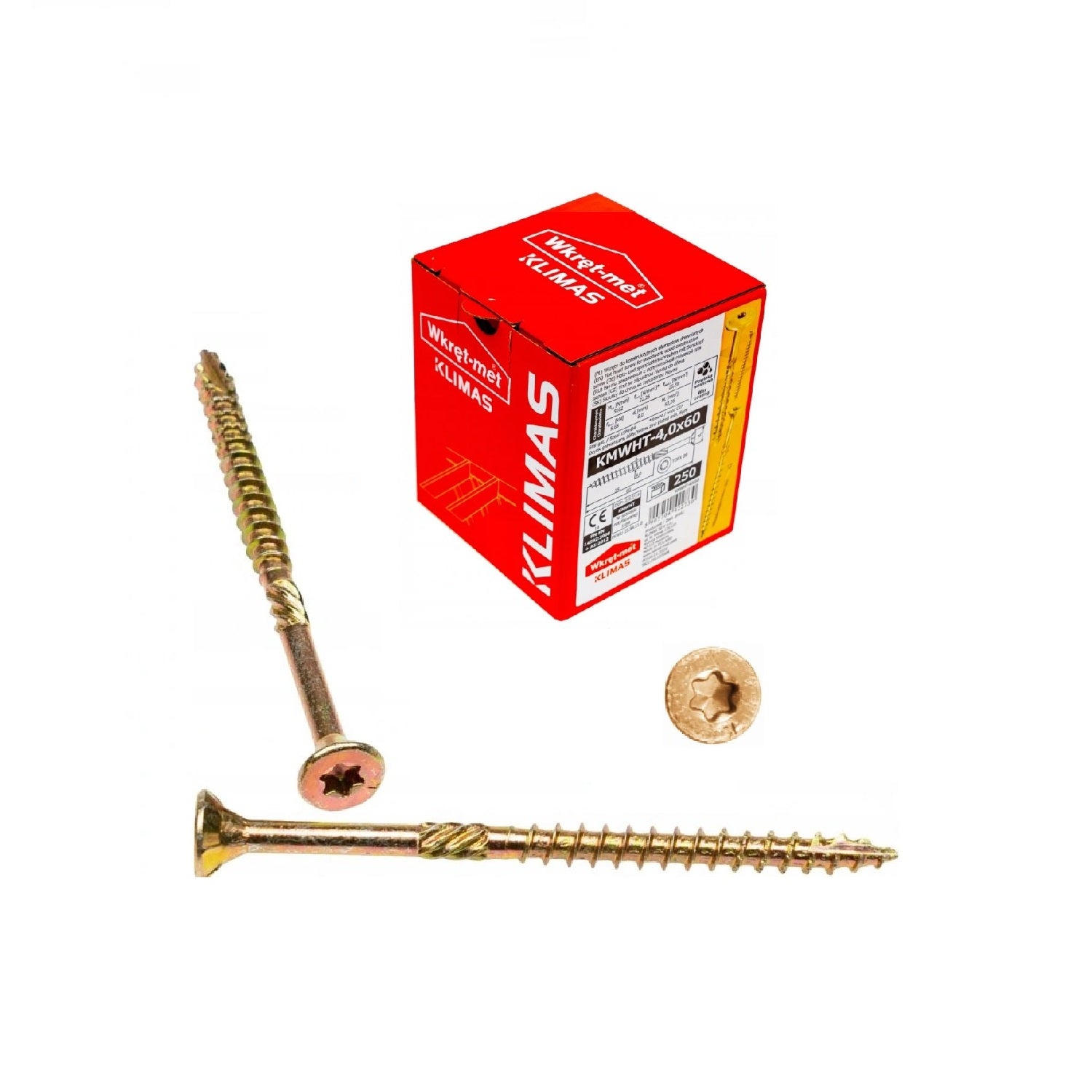 KLIMAS Wkret-met WKCS Ø4x60 mm TX-20 konštrukčná skrutka do dreva so zápustnou hlavou