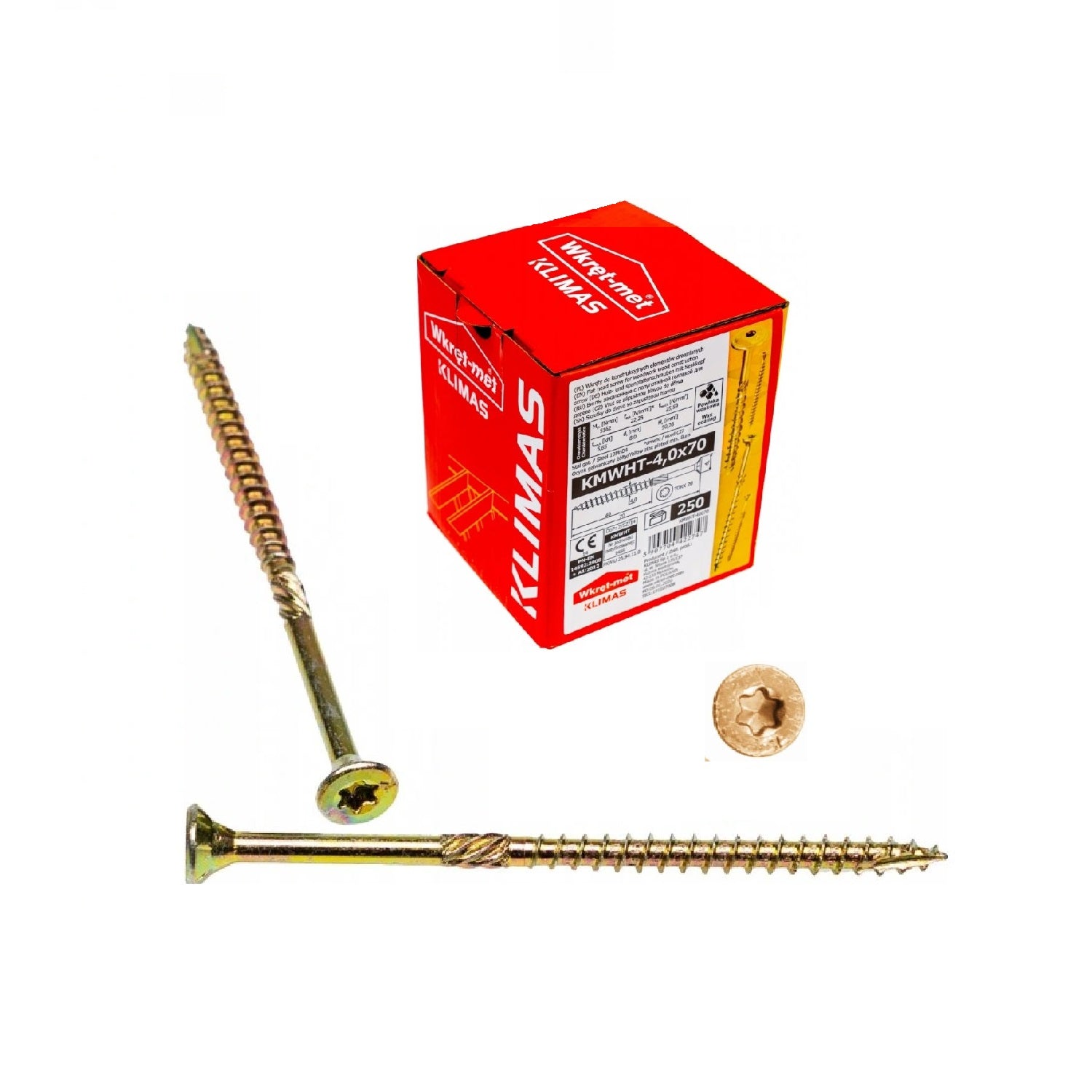 KLIMAS Wkret-met WKCS Ø4x70 mm TX-20 konštrukčná skrutka do dreva so zápustnou hlavou