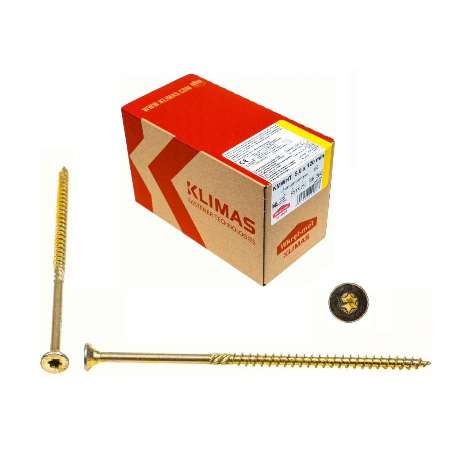 KLIMAS Wkret-met WKCS Ø5x120 mm TX-25 konštrukčná skrutka do dreva so zápustnou hlavou