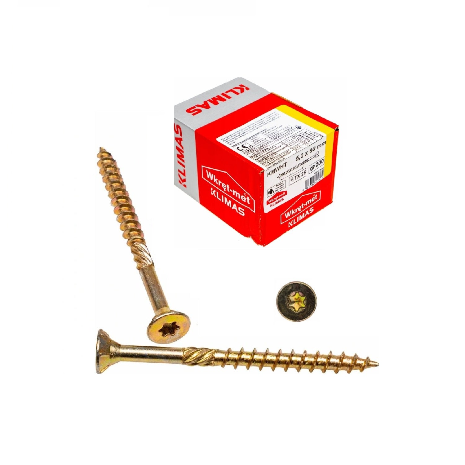 KLIMAS Wkret-met WKCS Ø5x60 mm TX-25 konštrukčná skrutka do dreva so zápustnou hlavou