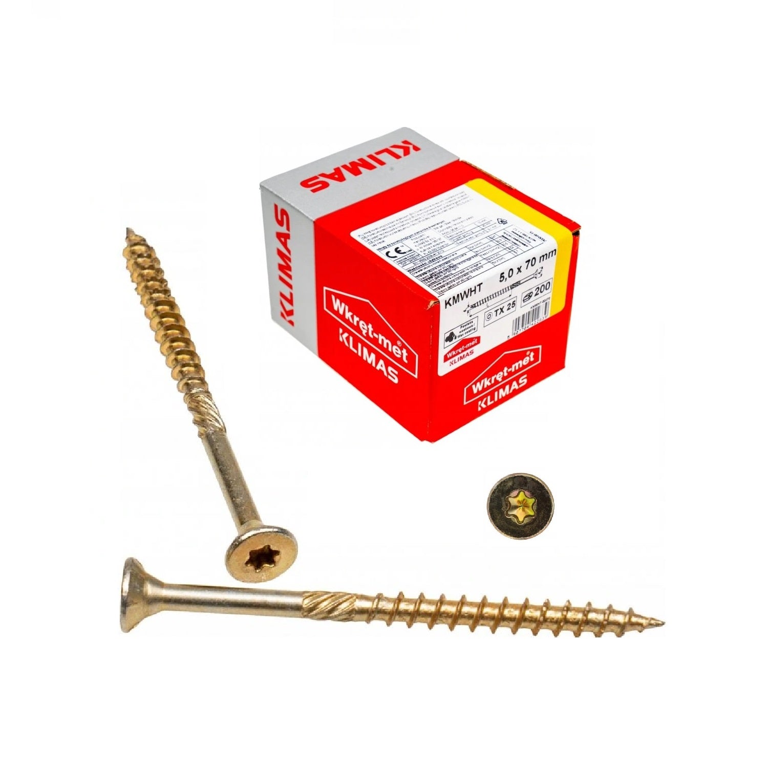 KLIMAS Wkret-met WKCS Ø5x70 mm TX-25 konštrukčná skrutka do dreva so zápustnou hlavou