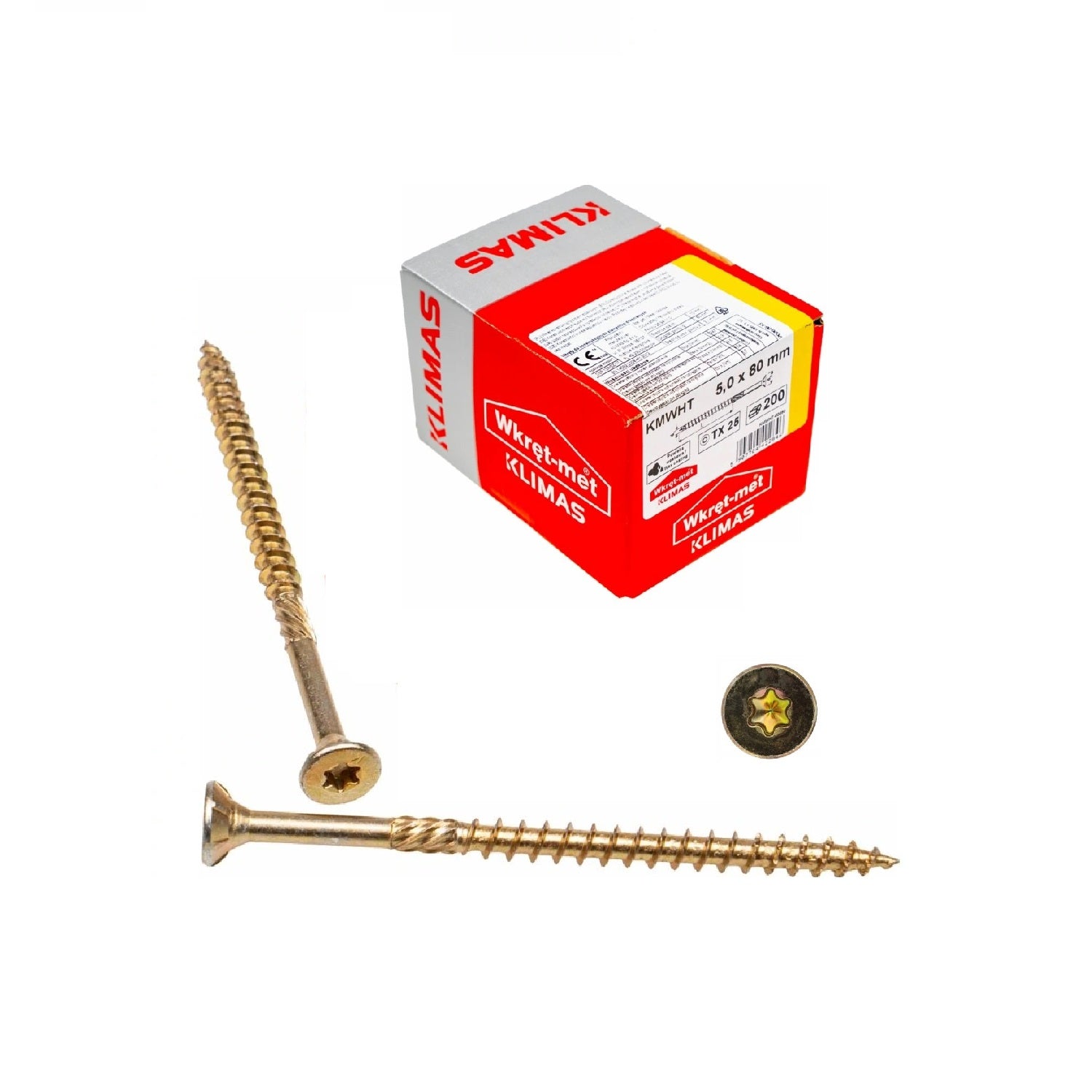 KLIMAS Wkret-met WKCS Ø5x80 mm TX-25 konštrukčná skrutka do dreva so zápustnou hlavou