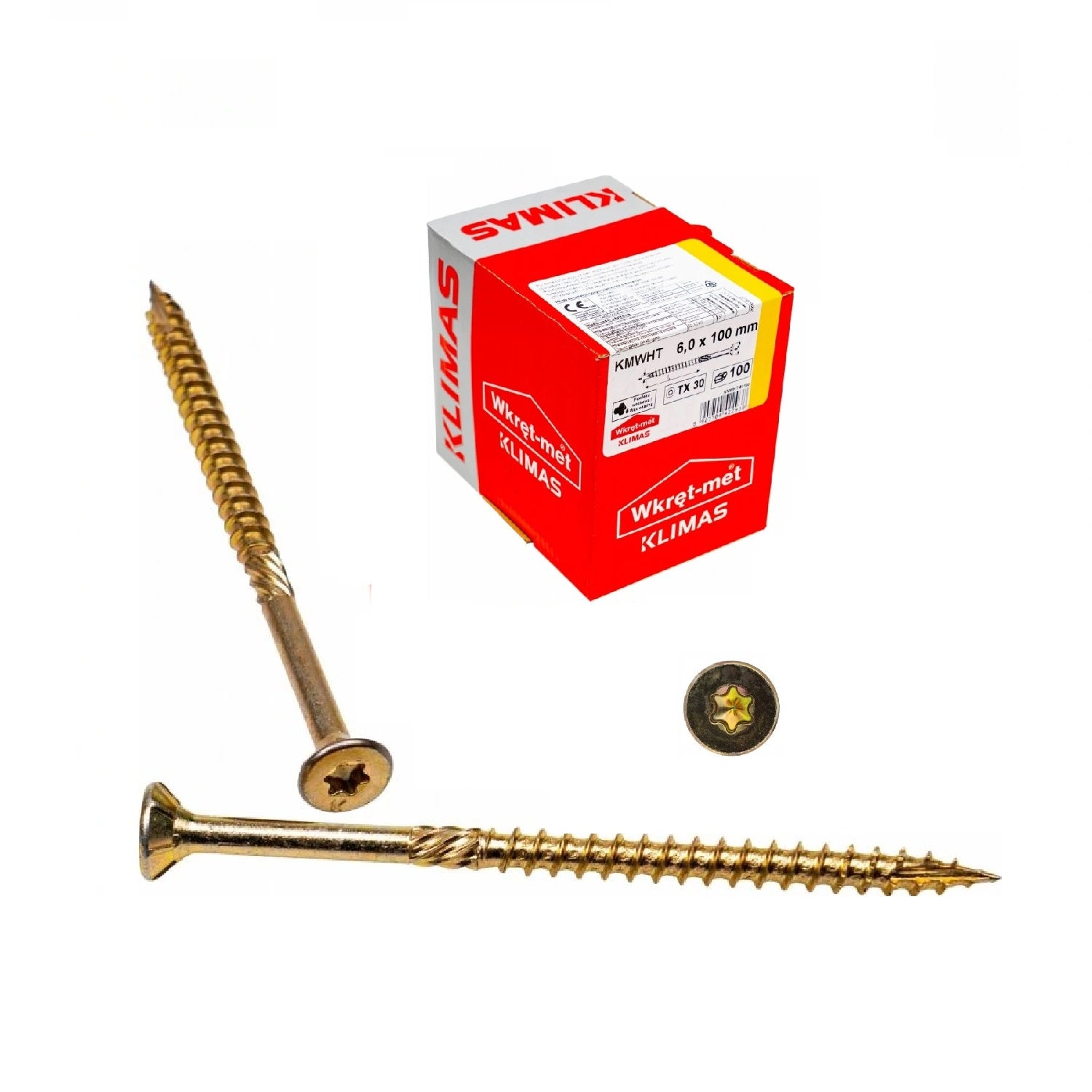 KLIMAS Wkret-met WKCS Ø6x100 mm TX-30 konštrukčná skrutka do dreva so zápustnou hlavou