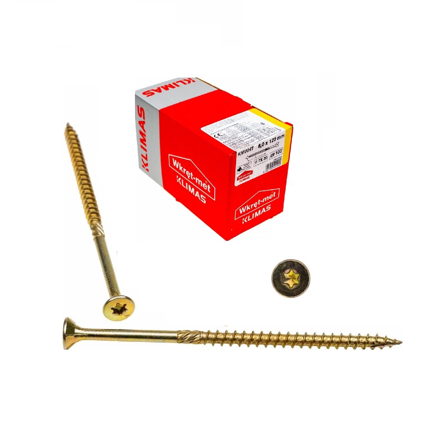 KLIMAS Wkret-met WKCS Ø6x120 mm TX-30 konštrukčná skrutka do dreva so zápustnou hlavou