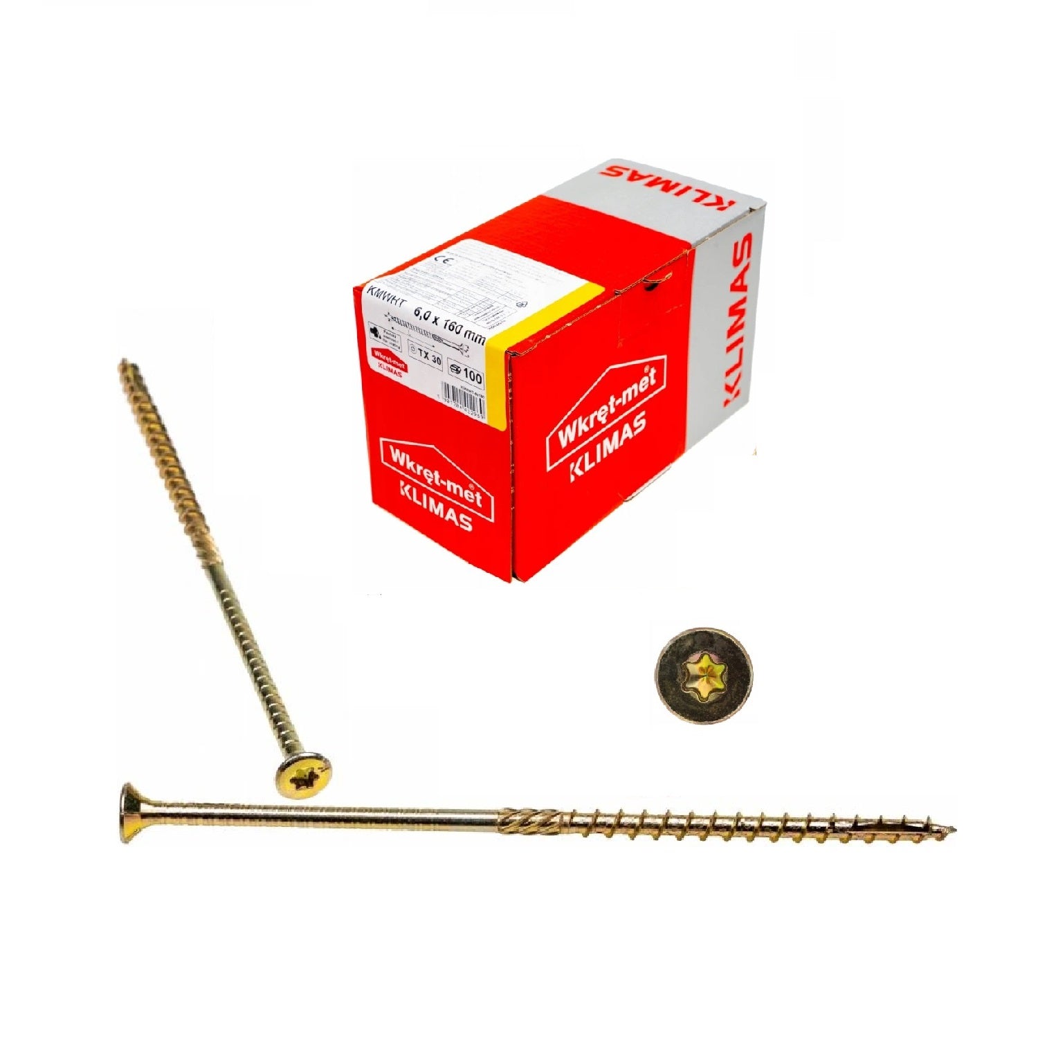 KLIMAS Wkret-met WKCS Ø6x160 mm TX-30 konštrukčná skrutka do dreva so zápustnou hlavou