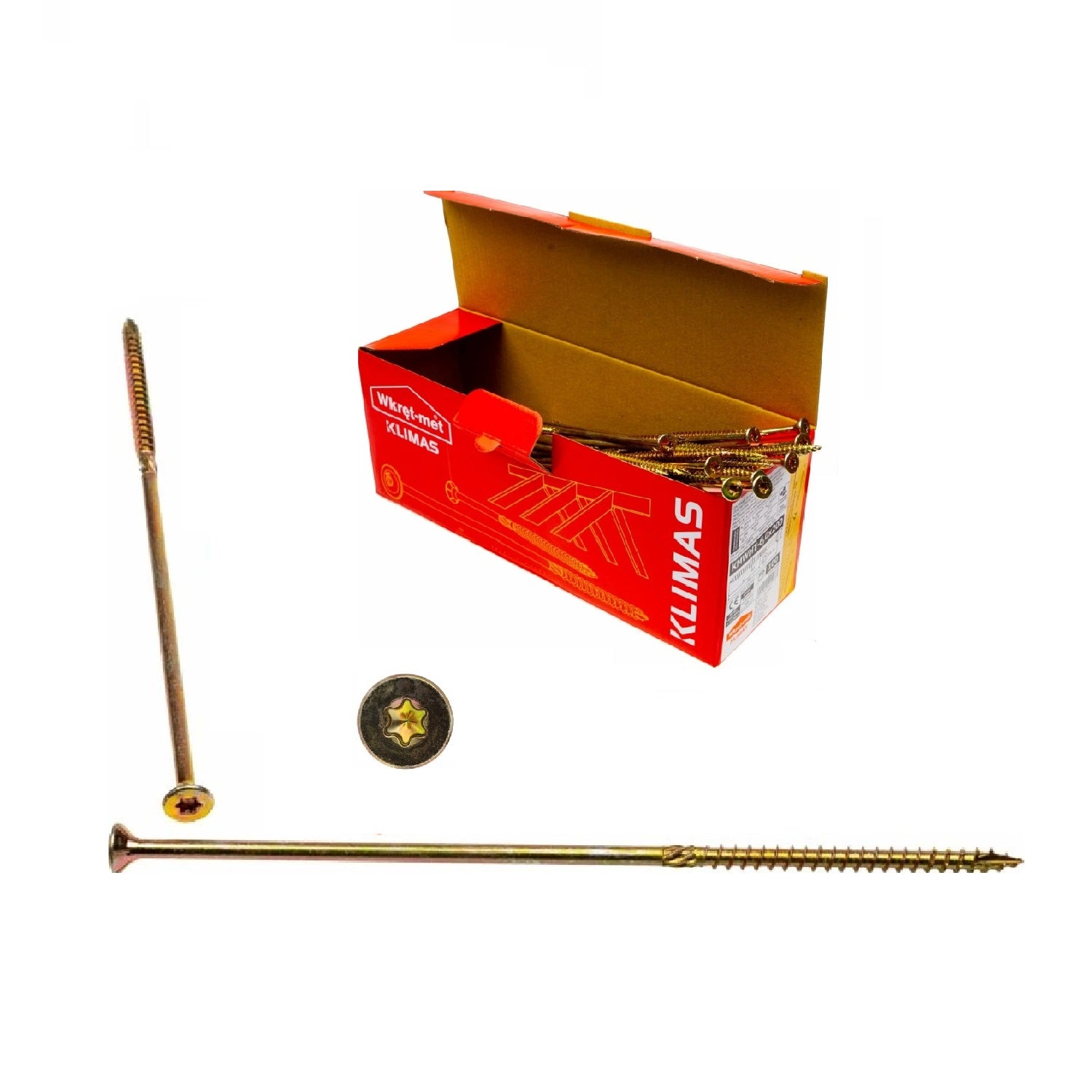 KLIMAS Wkret-met WKCS Ø6x200 mm TX-30 konštrukčná skrutka do dreva so zápustnou hlavou