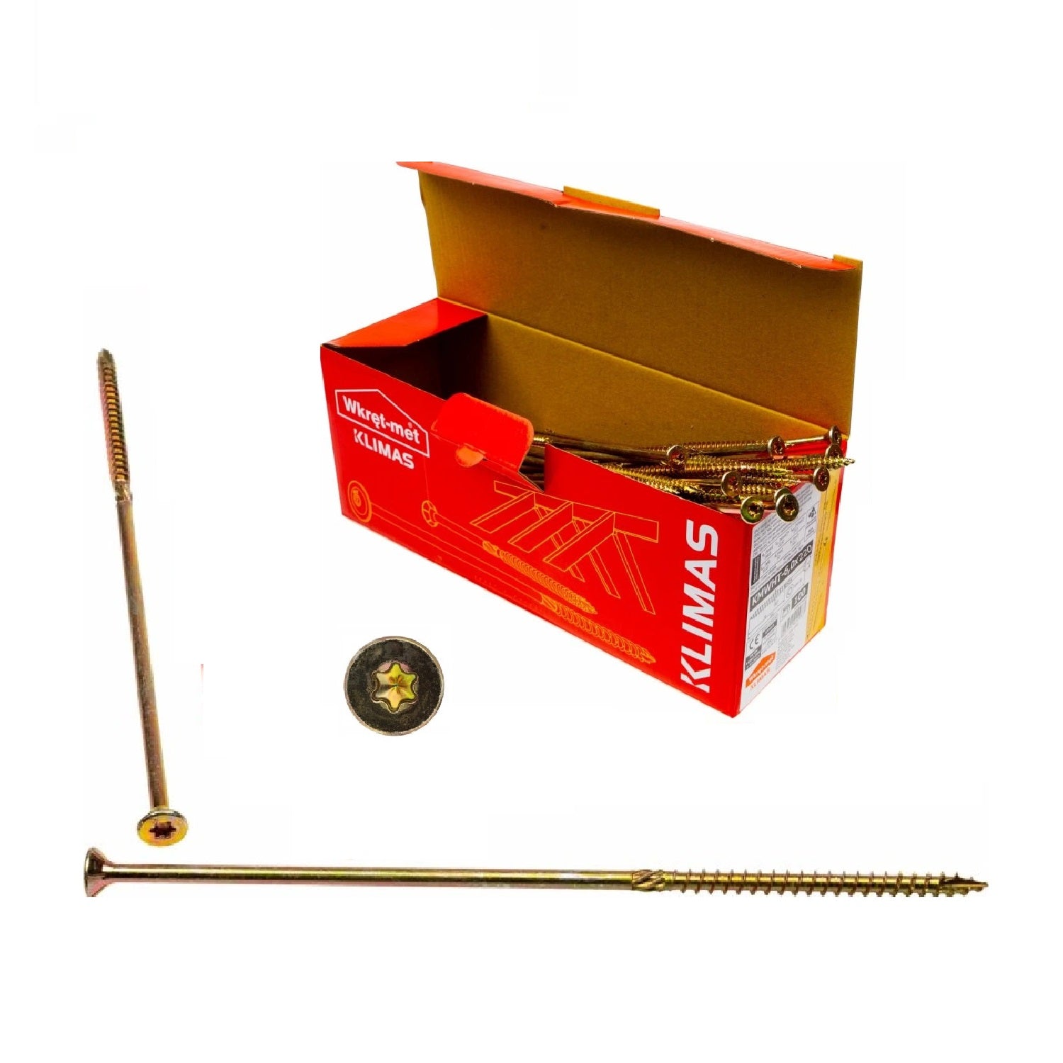 KLIMAS Wkret-met WKCS Ø6x220 mm TX-30 konštrukčná skrutka do dreva so zápustnou hlavou