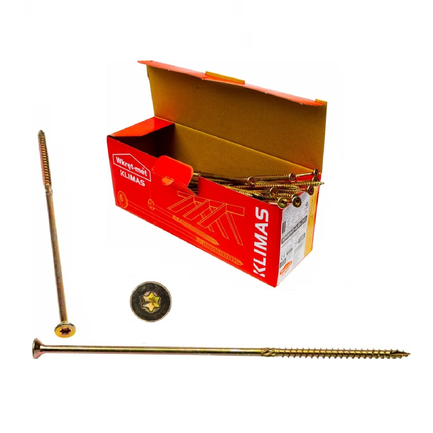 KLIMAS Wkret-met WKCS Ø6x260 mm TX-30 konštrukčná skrutka do dreva so zápustnou hlavou