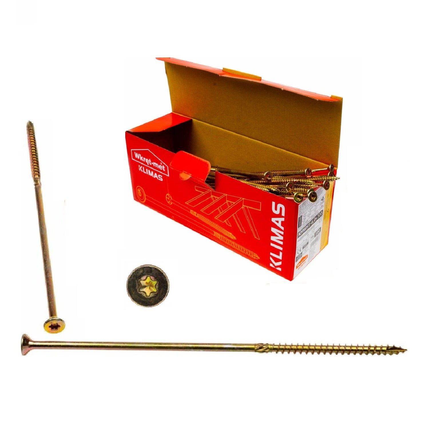 KLIMAS Wkret-met WKCS Ø6x300 mm TX-30 konštrukčná skrutka do dreva so zápustnou hlavou