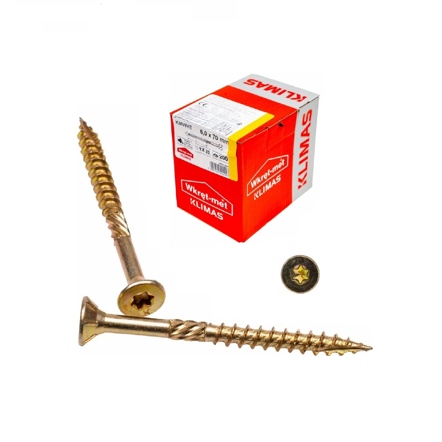 KLIMAS Wkret-met WKCS Ø6x70 mm TX-30 konštrukčná skrutka do dreva so zápustnou hlavou