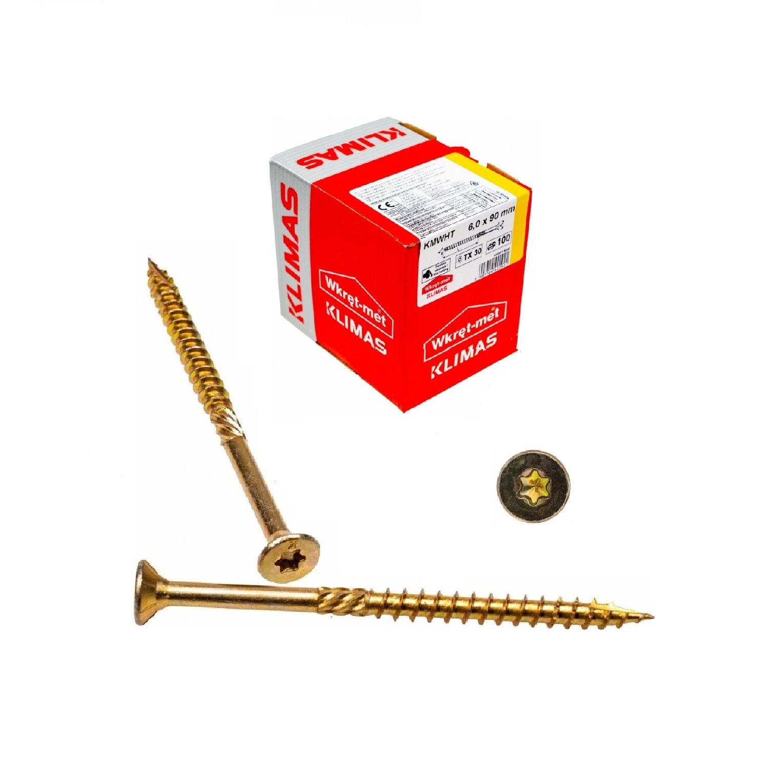 KLIMAS Wkret-met WKCS Ø6x90 mm TX-30 konštrukčná skrutka do dreva so zápustnou hlavou