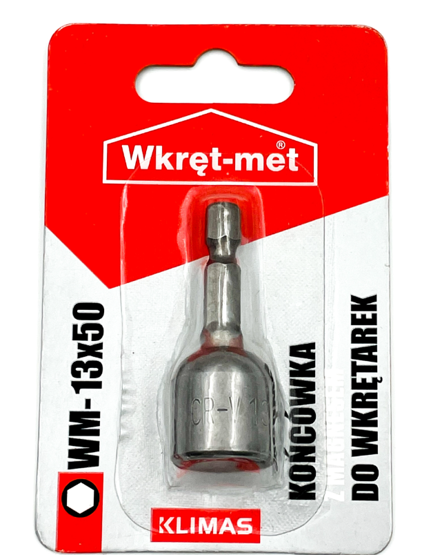 KLIMAS Wkret-met WM Ø13 mm magnetický nádstavec pre skrutky so 6 hrannou hlavou