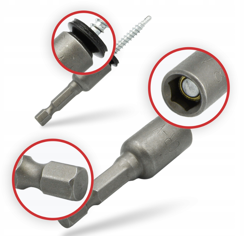 KLIMAS Wkret-met WM Ø8 mm magnetický nádstavec pre skrutky so 6 hrannou hlavou