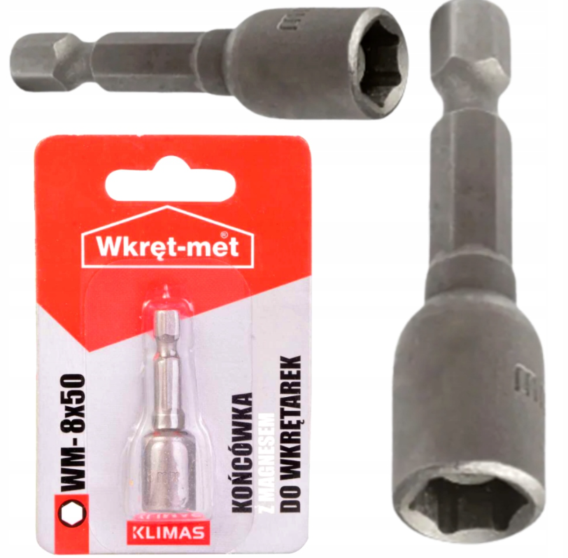 KLIMAS Wkret-met WM Ø8 mm magnetický nádstavec pre skrutky so 6 hrannou hlavou