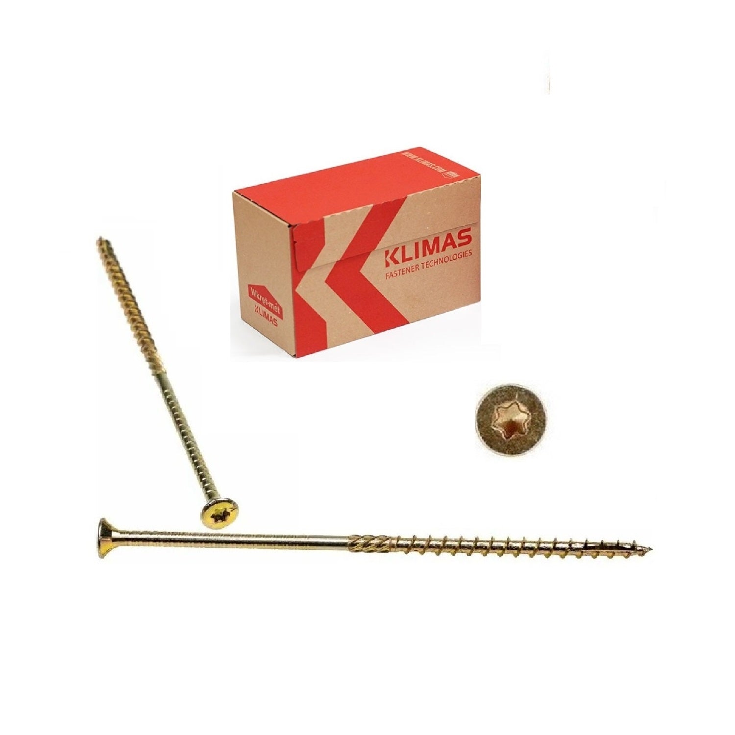 KLIMAS Wkret-met konštrukčná skrutka do dreva so zápustnou hlavou KMWHT TX30 Ø6x160 mm