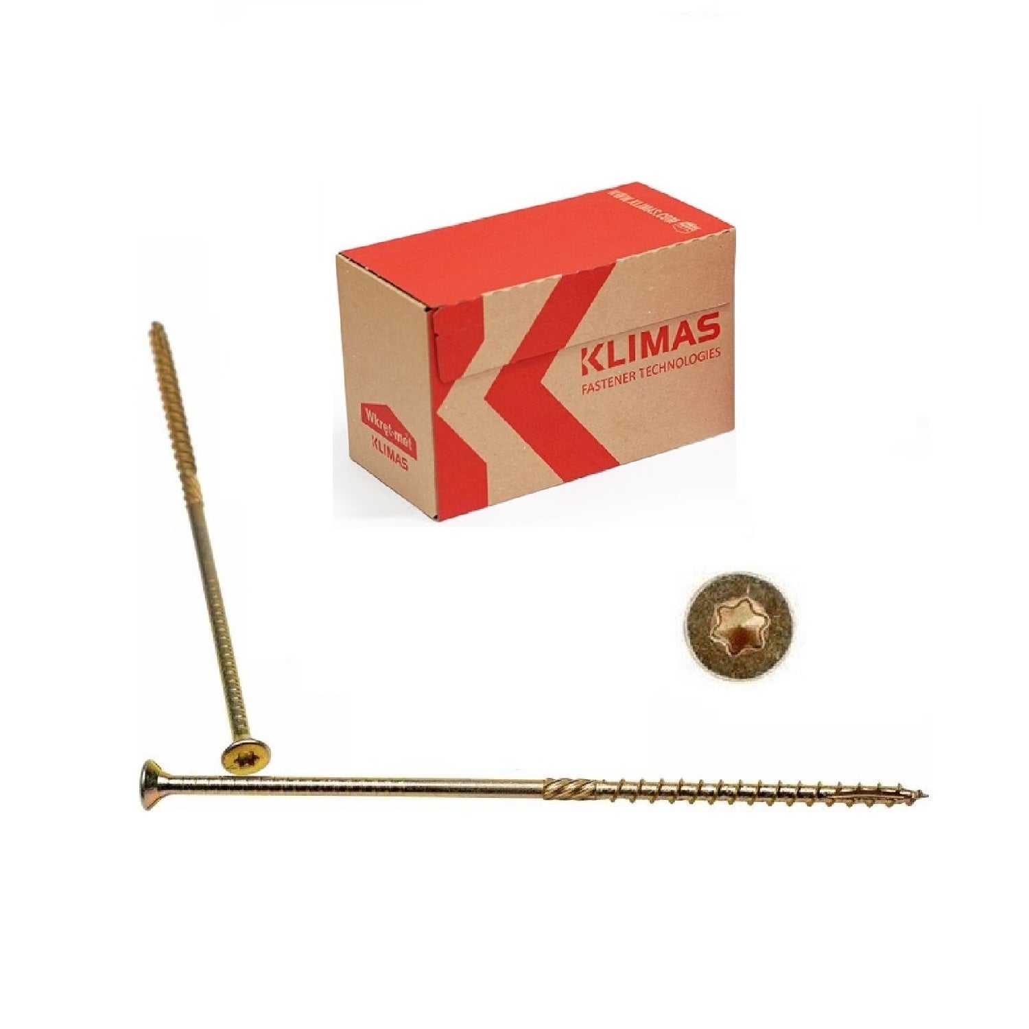 KLIMAS Wkret-met konštrukčná skrutka do dreva so zápustnou hlavou KMWHT TX30 Ø6x180 mm