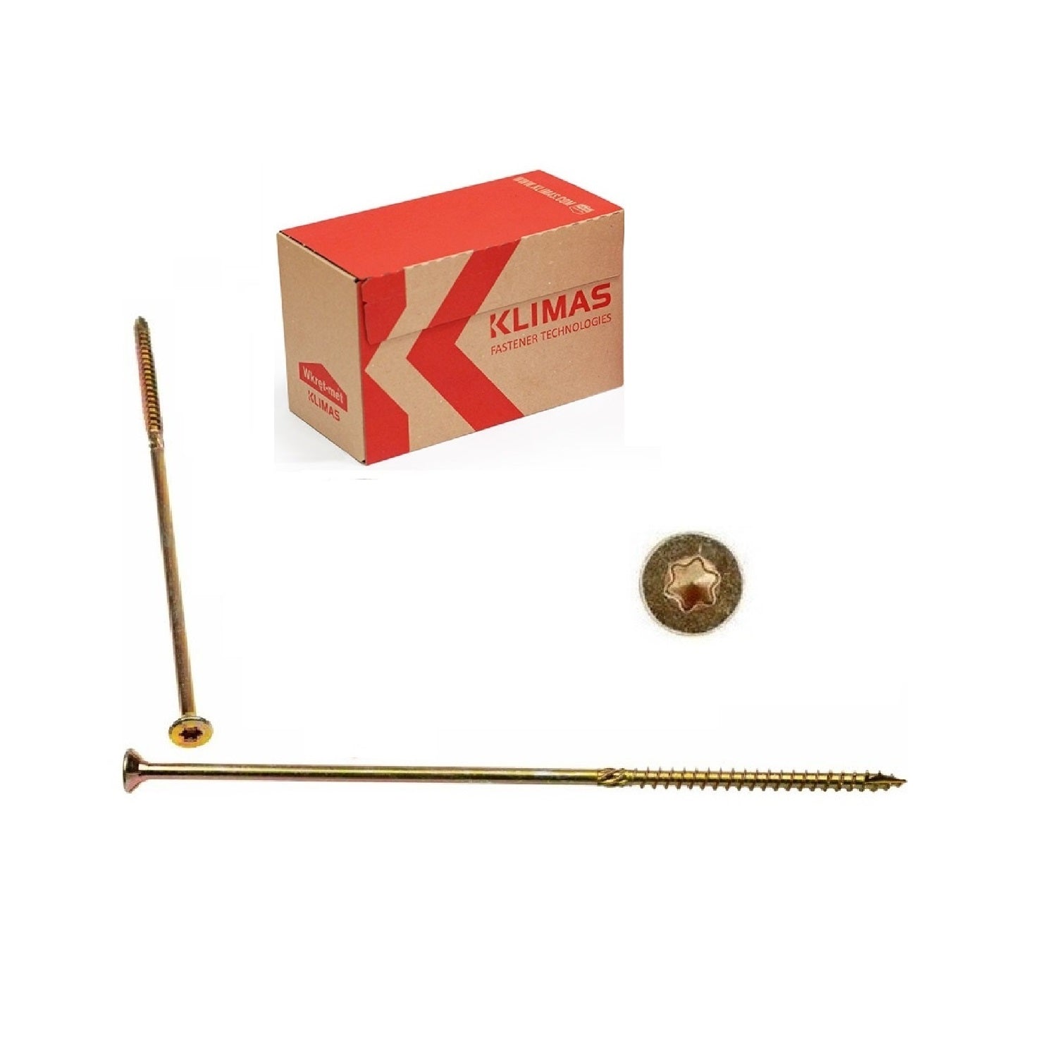 KLIMAS Wkret-met konštrukčná skrutka do dreva so zápustnou hlavou KMWHT TX30 Ø6x200 mm