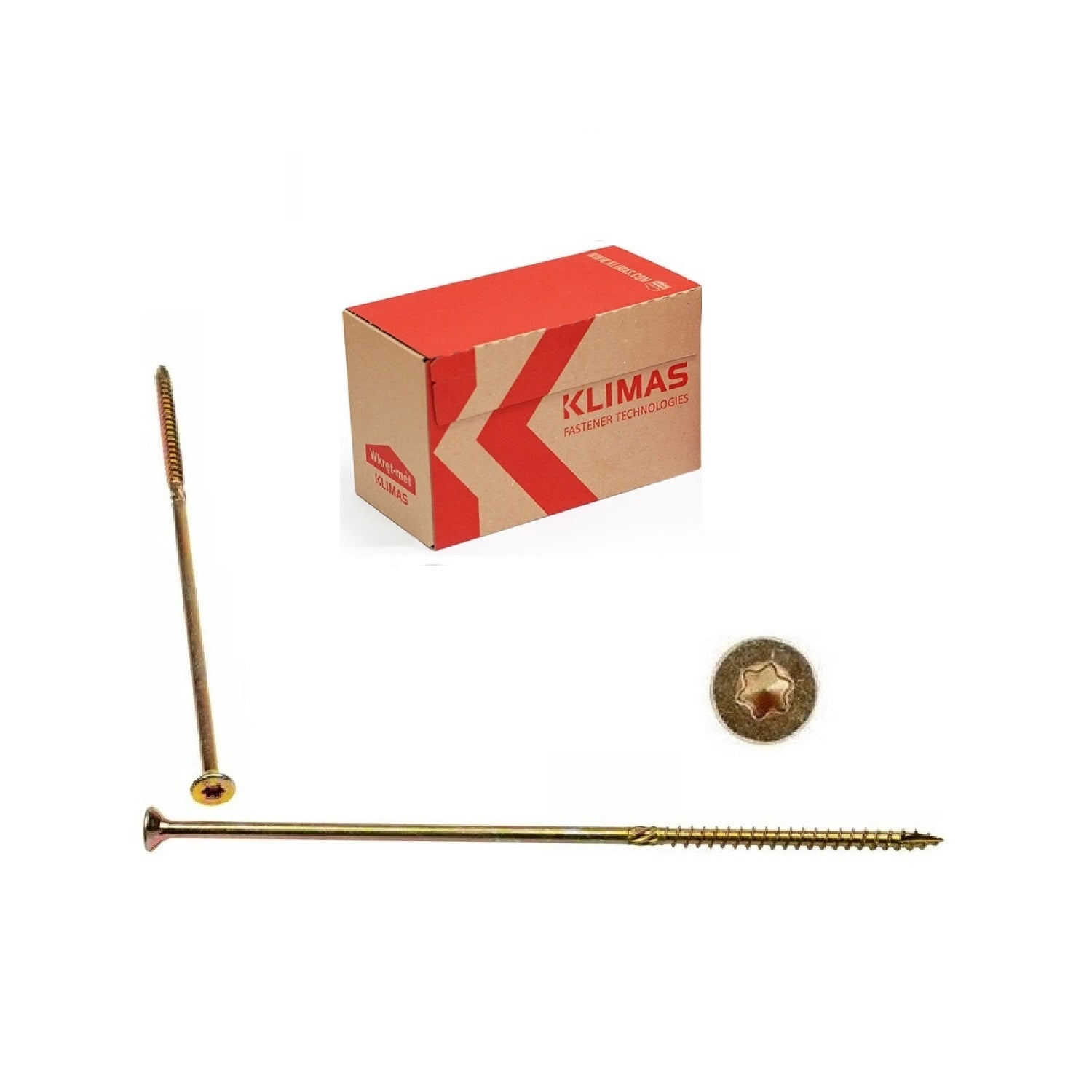 KLIMAS Wkret-met konštrukčná skrutka do dreva so zápustnou hlavou KMWHT TX30 Ø6x260 mm