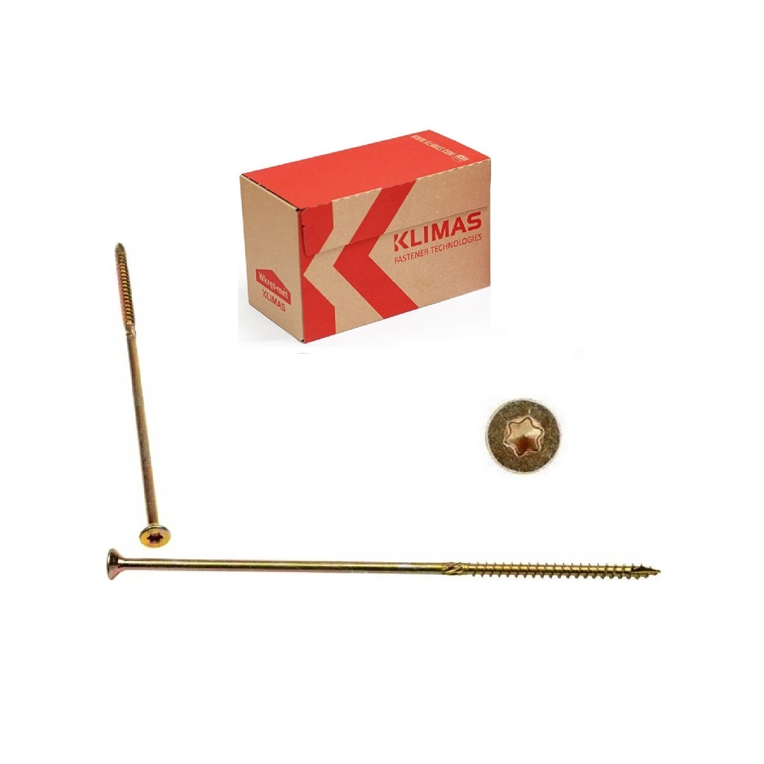 KLIMAS Wkret-met konštrukčná skrutka do dreva so zápustnou hlavou KMWHT TX30 Ø6x280 mm
