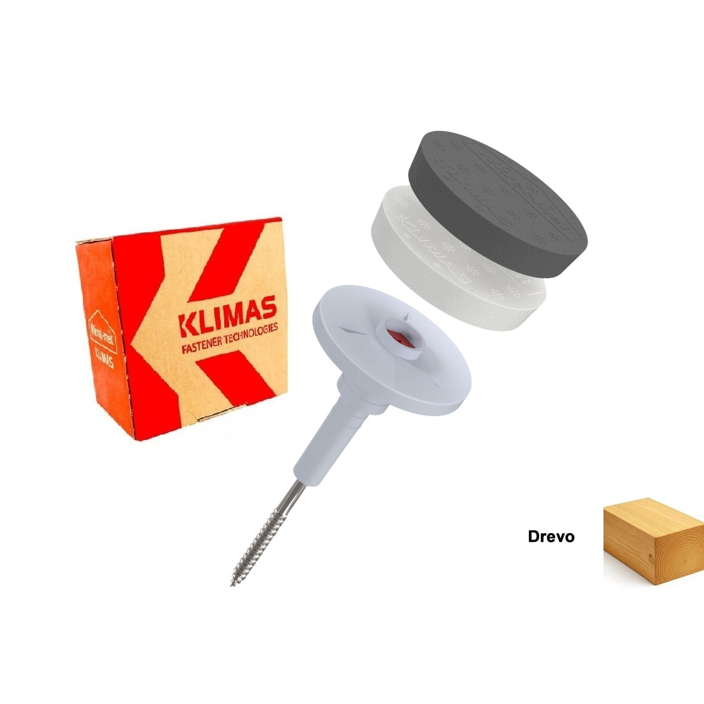 KLIMAS Wkret-met DRIVE S Tanierová hmoždinka s kovovou skrutkou do dreva Ø6 mm