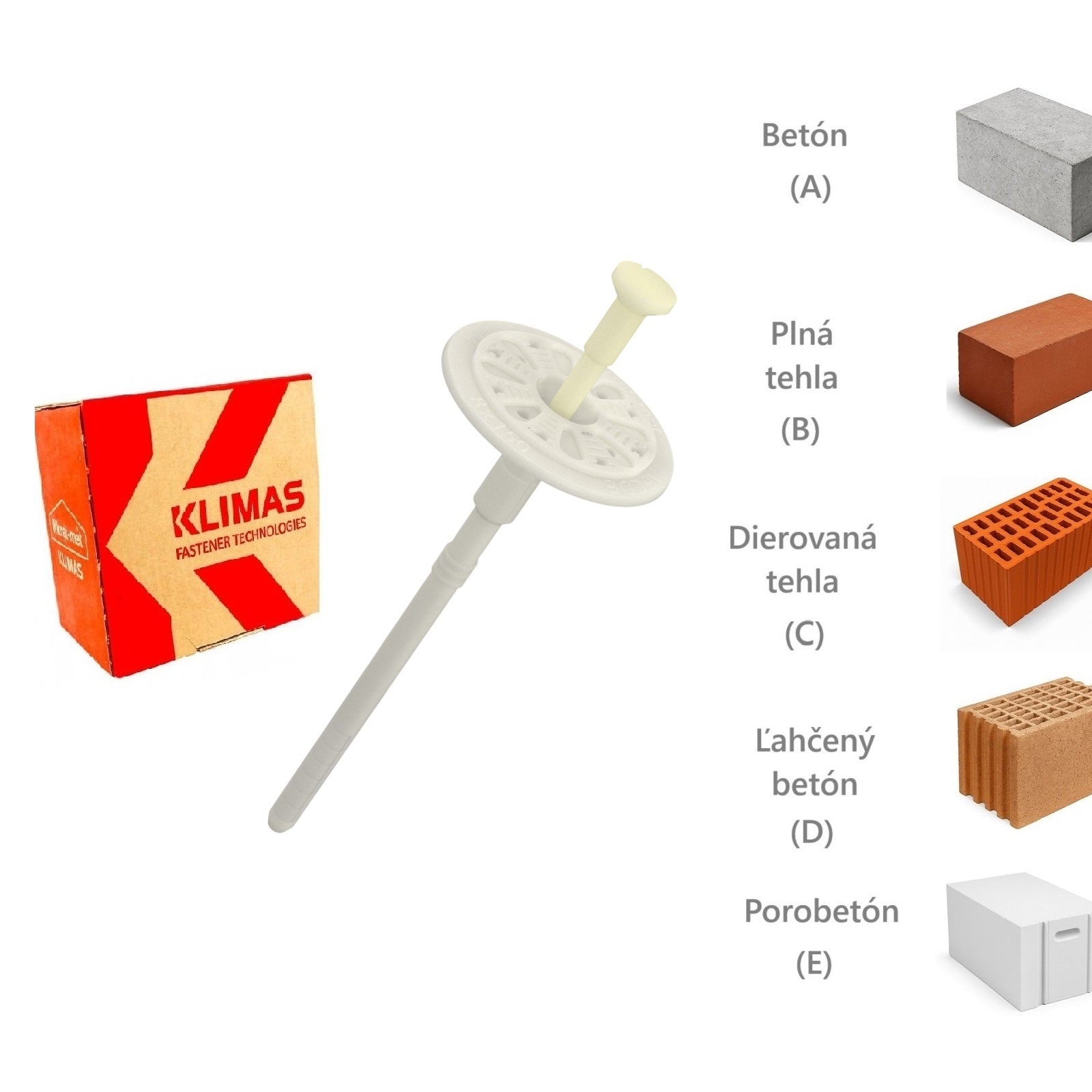 KLIMAS Wkret-met FIXPLUG Tanierová hmoždinka s plastovým tŕňom Ø10 mm