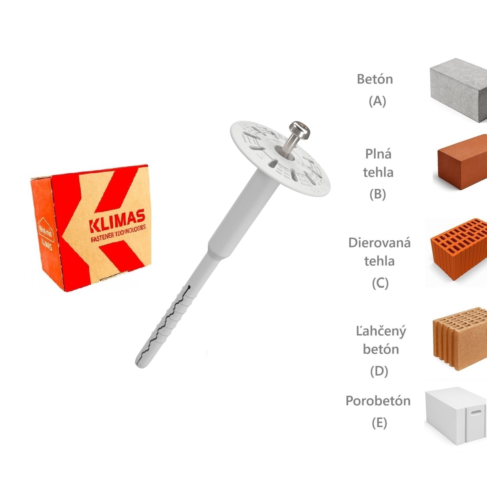 KLIMAS Wkret-met ThermoDrive-V2 Tanierová hmoždinka s kovovou skrutkou Ø8 mm