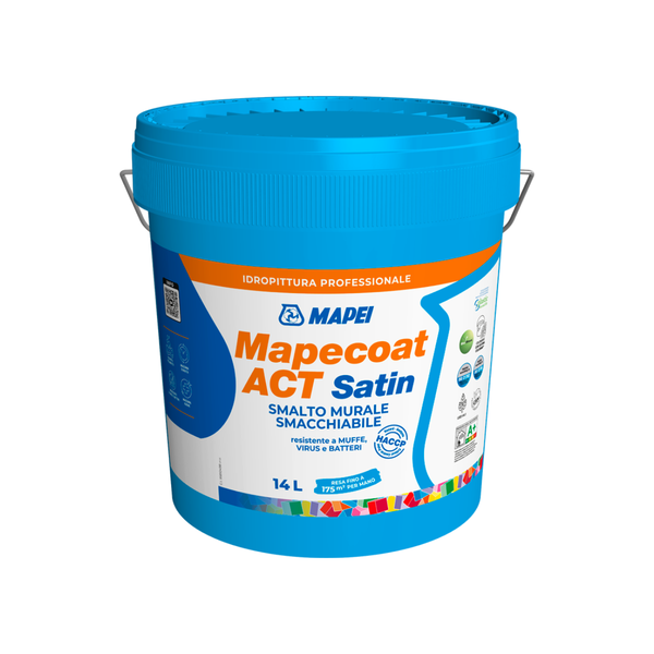 MAPEI Mapecoat ACT Satin interiérová protiplesňová farba na stenu 1 l, 4 l, 14 l