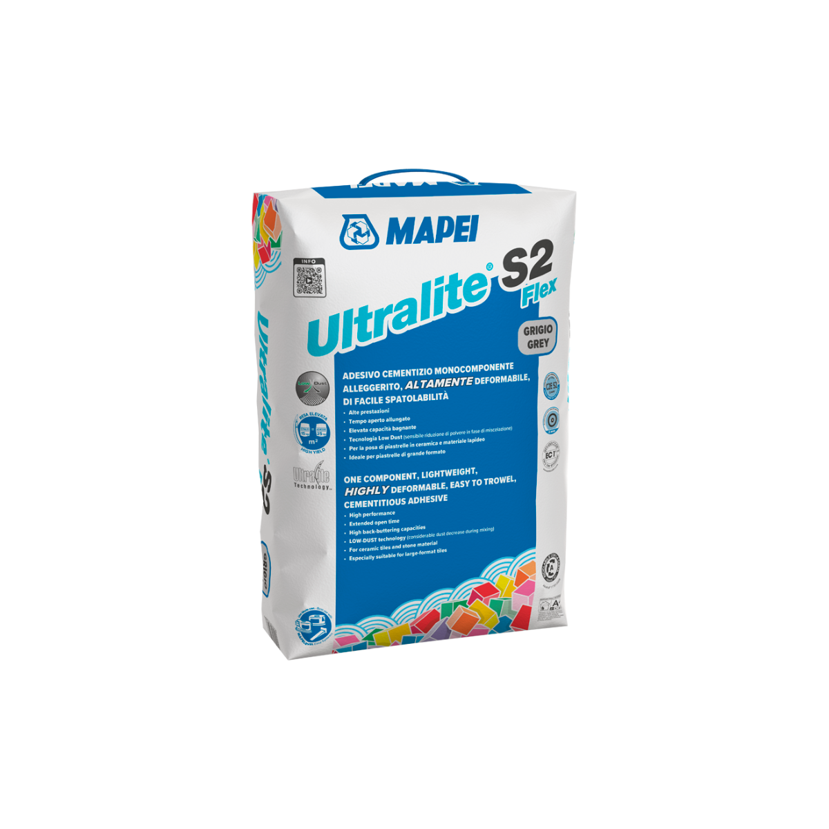 MAPEI Ultralite S2 Flex cementové lepidlo na dlažbu a obklady šedá 15 kg