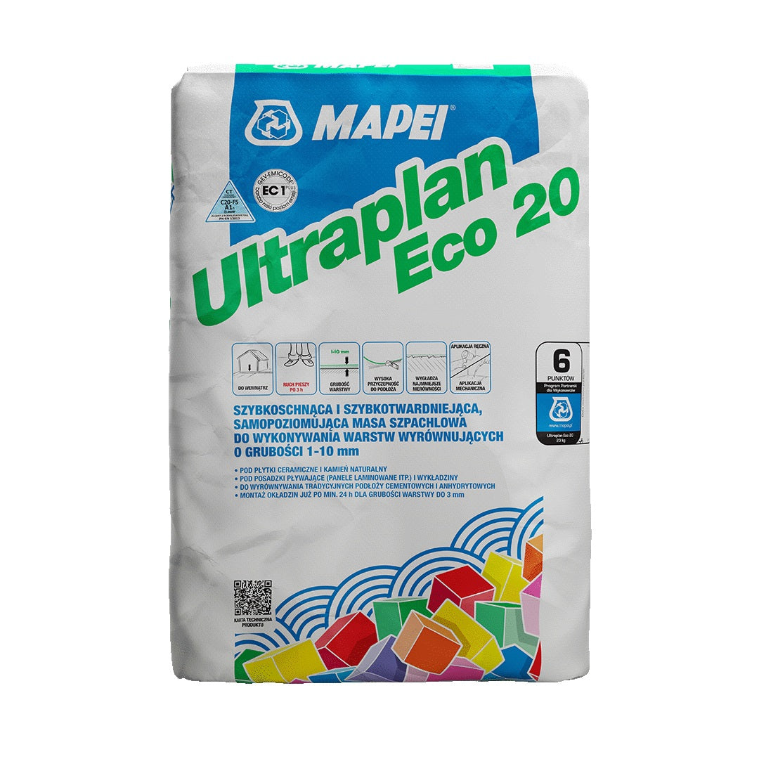 MAPEI Ultraplan Eco 20 samonivelizačná cementová malta na vyrovnanie podláh 23 kg