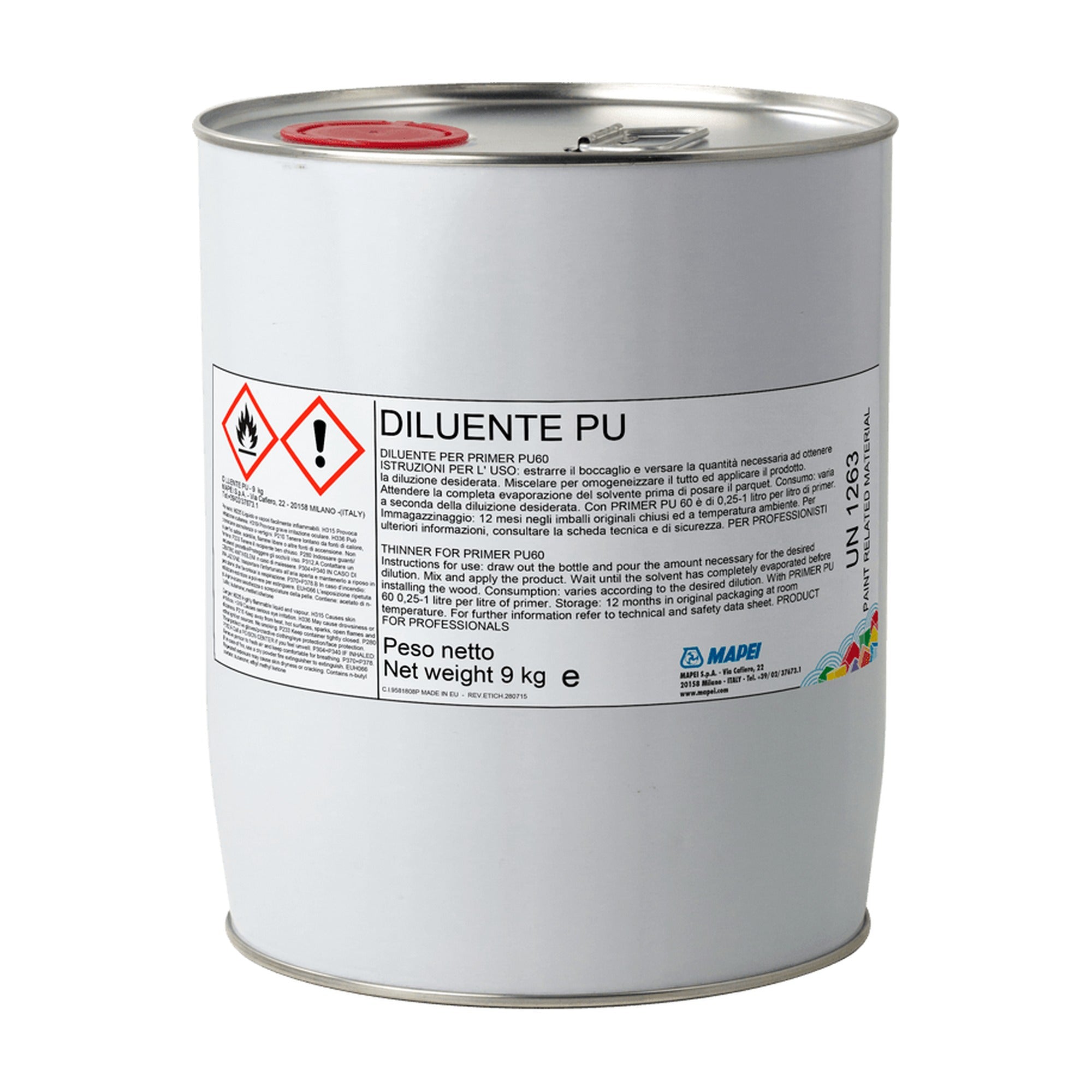 MAPEI Diluente PU riedidlo pre polyuretánový penetračný náter Primer PU 60 9 kg