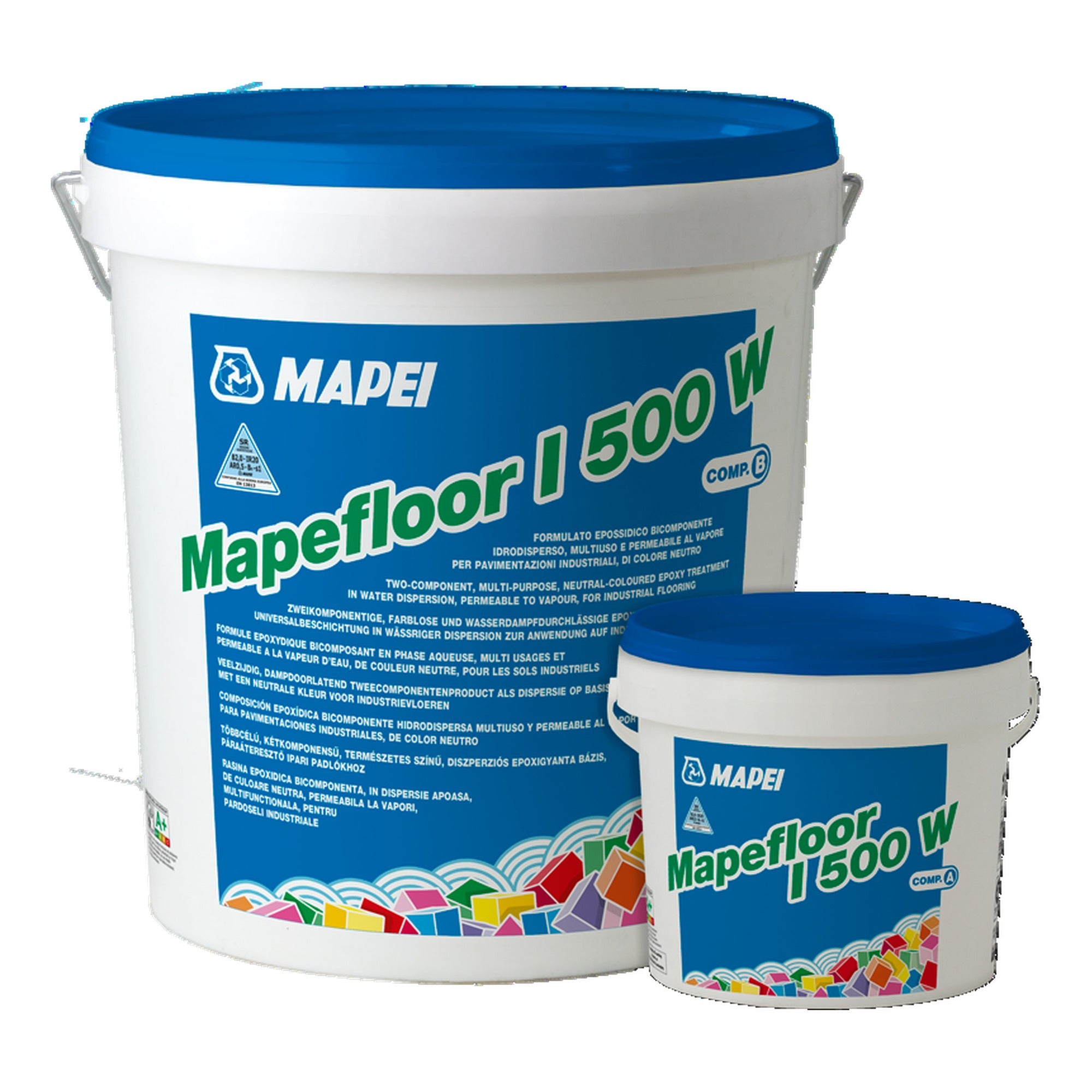 MAPEI Mapefloor I 500 W dvojzložková epoxidová stierka vo vodnej disperzii na priemyselné podlahy 26 kg