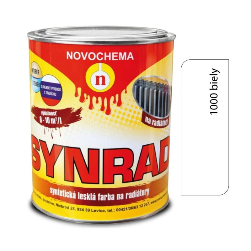 NOVOCHEMA SYNRAD lesklá syntetická farba na radiátory - 1000 - Biela