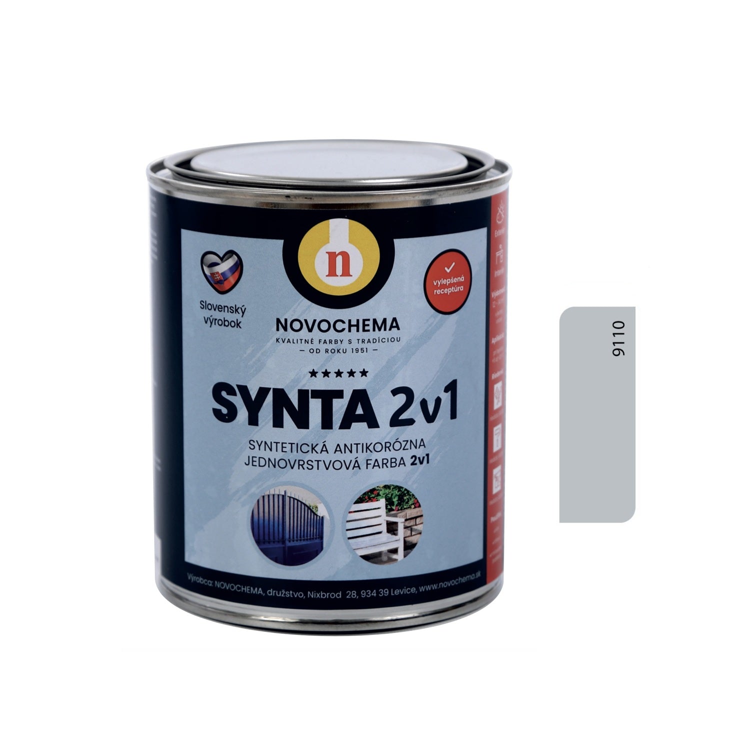 NOVOCHEMA SYNTA 2v1 syntetická jednovrstvová antikorózna farba na kov 2v1