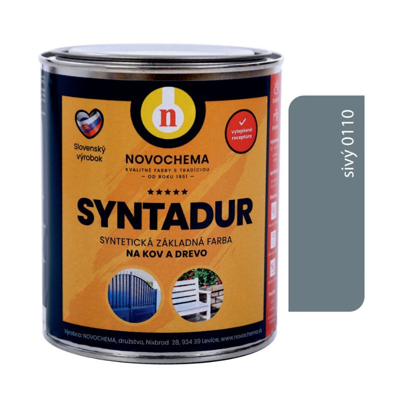 NOVOCHEMA SYNTADUR univerzálna základná syntetická farba na kov a drevo - 0110 - Sivá