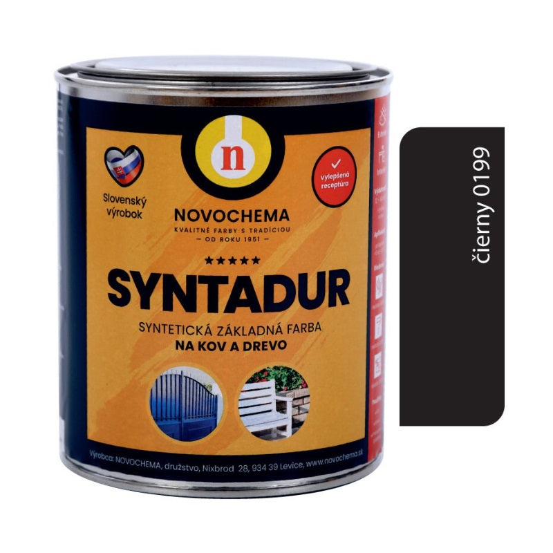NOVOCHEMA SYNTADUR univerzálna základná syntetická farba na kov a drevo - 0199 - Čierna