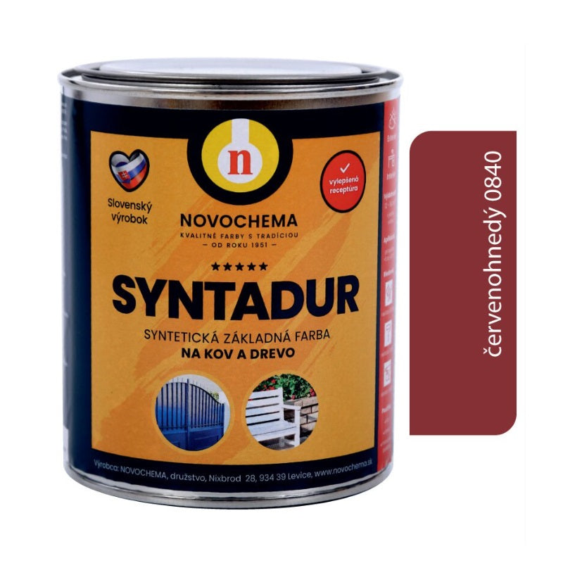 NOVOCHEMA SYNTADUR univerzálna základná syntetická farba na kov a drevo - 0840 - Červenohnedá