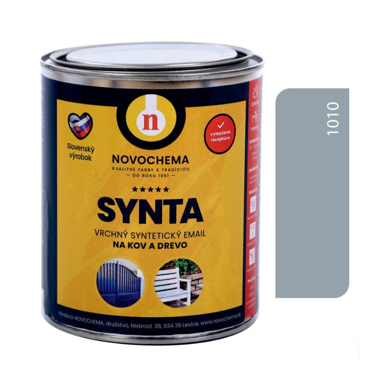 NOVOCHEMA SYNTA email vrchná syntetická farba na kov a drevo - 1010 - Sivá pastelová
