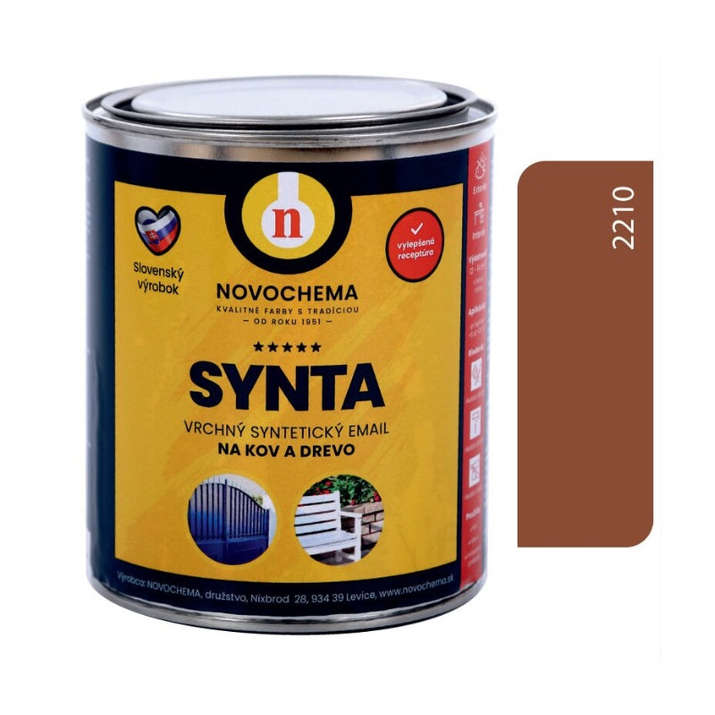 NOVOCHEMA SYNTA email vrchná syntetická farba na kov a drevo - 2210 - Okrová tmavá