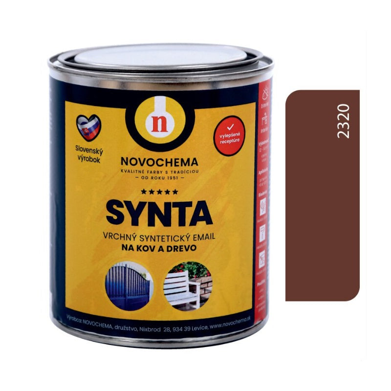 NOVOCHEMA SYNTA email vrchná syntetická farba na kov a drevo - 2320 - Svetlohnedá