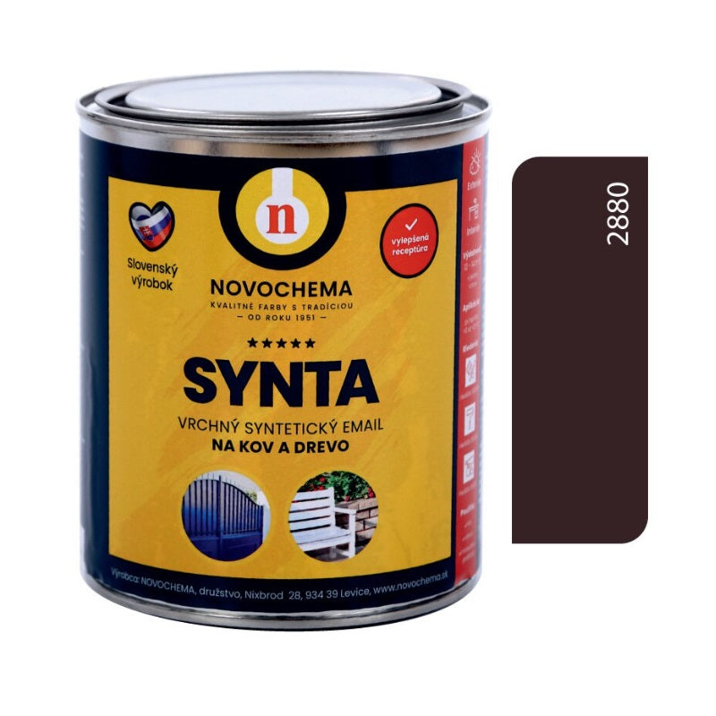 NOVOCHEMA SYNTA email vrchná syntetická farba na kov a drevo - 2880 - Hnedá gaštanová