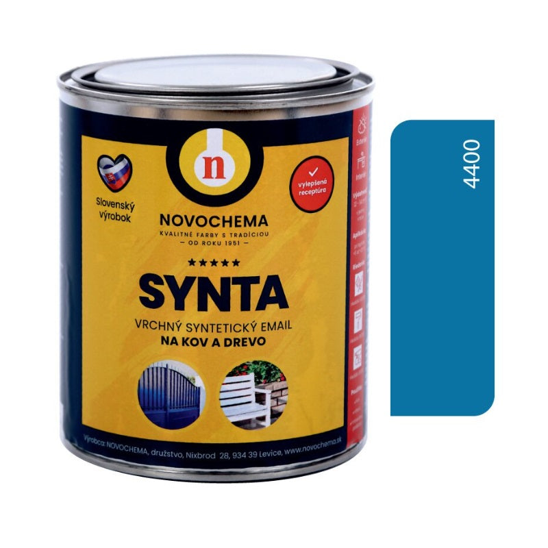 NOVOCHEMA SYNTA email vrchná syntetická farba na kov a drevo - 4400 - Modrá pastelová