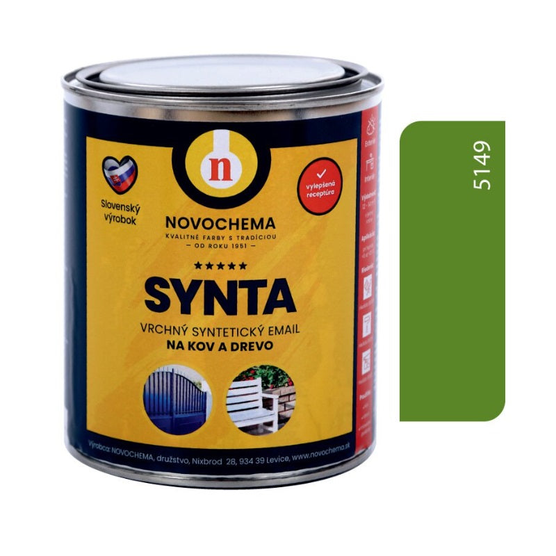 NOVOCHEMA SYNTA email vrchná syntetická farba na kov a drevo - 5149 - Svetlozelená