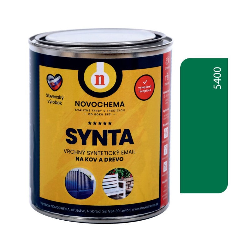 NOVOCHEMA SYNTA email vrchná syntetická farba na kov a drevo - 5400 - Tmavozelená