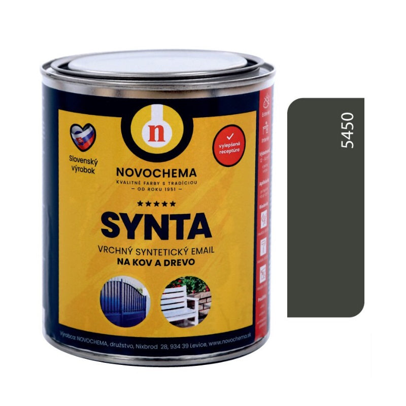 NOVOCHEMA SYNTA email vrchná syntetická farba na kov a drevo - 5450 - Zelená khaki