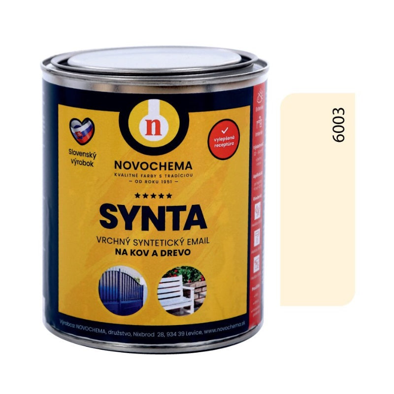 NOVOCHEMA SYNTA email vrchná syntetická farba na kov a drevo - 6003 - Slonová kosť