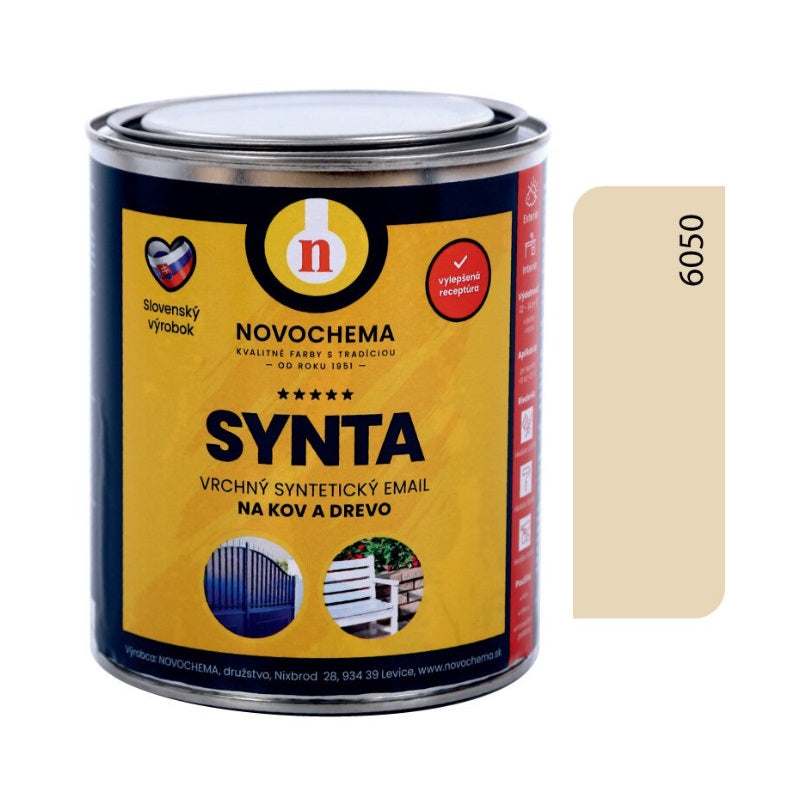 NOVOCHEMA SYNTA email vrchná syntetická farba na kov a drevo - 6050 - Krémová svetlá
